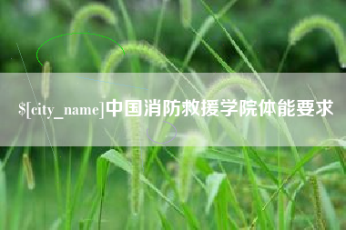灵宝中国消防救援学院体能要求