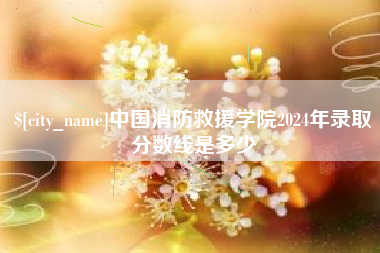 灵宝中国消防救援学院2024年录取分数线是多少
