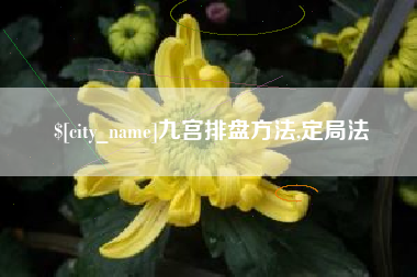灵宝九宫排盘方法,定局法