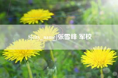灵宝张雪峰 军校