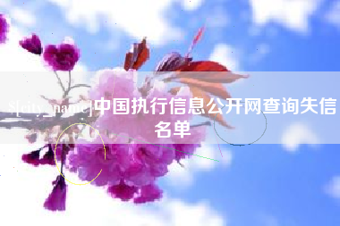 灵宝中国执行信息公开网查询失信名单