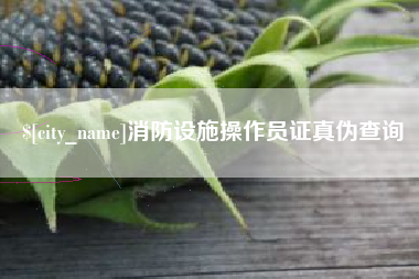 灵宝消防设施操作员证真伪查询