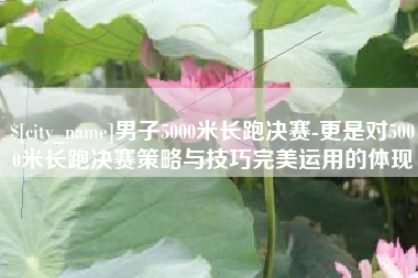 灵宝男子5000米长跑决赛-更是对5000米长跑决赛策略与技巧完美运用的体现