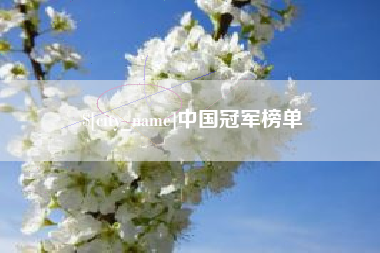 灵宝中国冠军榜单