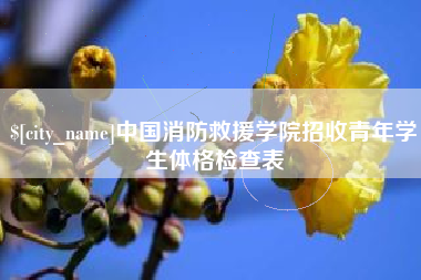 灵宝中国消防救援学院招收青年学生体格检查表